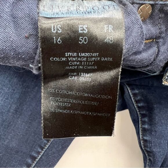 Liverpool Jean Company The Crop Dark Wash High Rise Boyfriend Cut Jeans Sz 16/33 - Picture 11 of 13